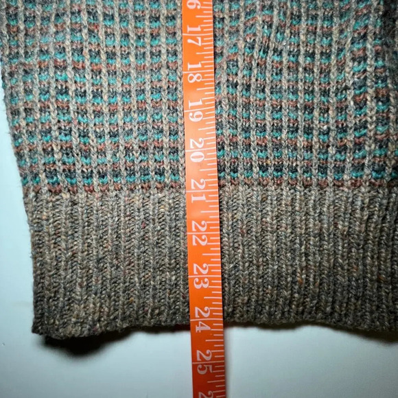 Vintage Panache Knit Sweater Vest Medium Brown Teal Tweed V Neck Academia USA - Picture 12 of 12